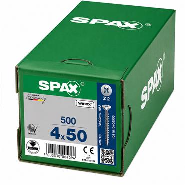 SPAX SCREWS WOOD SC 4 x 50MM (BX 500)