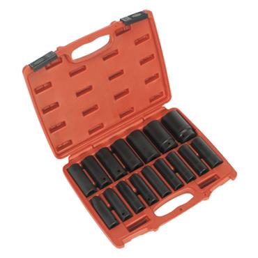 SEALEY DEEP IMPACT SOCKET SET 1/2" MM (16 PC)