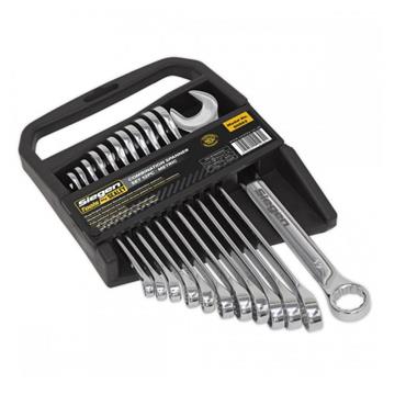 SEALEY 12PC COMBINATION SPANNER SET 
12PC SET ? Contents: 8 9 10 11 12 13 14 15 16 17 18 19mm.