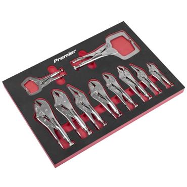 Sealey Locking Pliers Set 10 In Foam Tray
