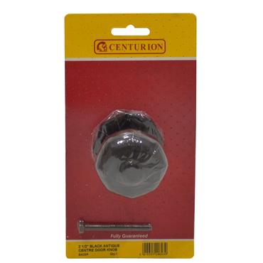 CENTURION CENTRE DOOR KNOB BLACK ANTIQUE