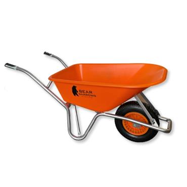 BEAR BARROWS WHEELBARROW ORANGE HEAVY DUTY