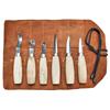 BEBER WHITTLING SET IN LEATHER ROLL 6 PIECE