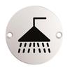 Eurospec SEX1014SSS Round Shower Door Sign ? 76mm Satin Stainless Steel