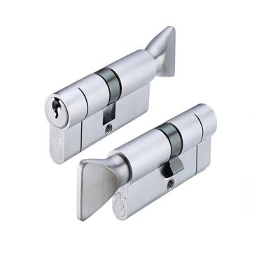 VIER EURO CYLINDER &TURN 30/40MM SATIN CHROME