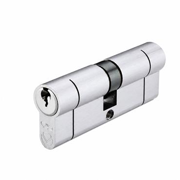 EURO DOUBLE CYLINDER 35/45MM SATIN CHROME VIER