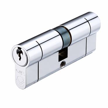 EURO DOUBLE CYLINDER 40/50MM SATIN CHROME VIER
