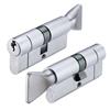 EURO CYLINDER &TURN 80MM SATIN CHROME VIER