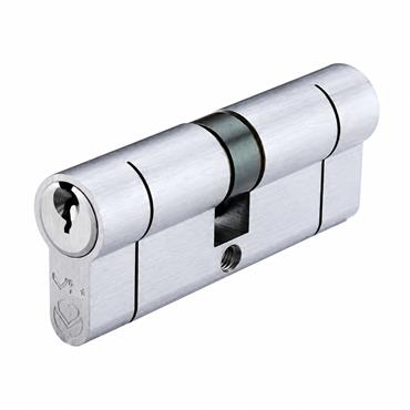 EURO DOUBLE CYLINDER 80MM SATIN CHROME VIER