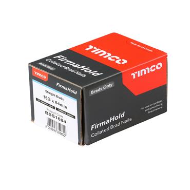 FIRMAHOLD STAINLESS BRADS 16G 64MM (2000) STRAIGHT