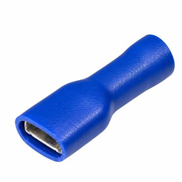 Sealey BT16 6.3mm Fully Insulated Female Crimp Terminals Blue (Pack of 100)