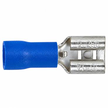 Sealey BT20 6.3mm Female Push-On Crimp Terminals Blue (Pack of 100)