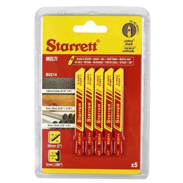 STARRETT JIGSAW BLADES MULTIUSE 50MM CUT (PK 5)