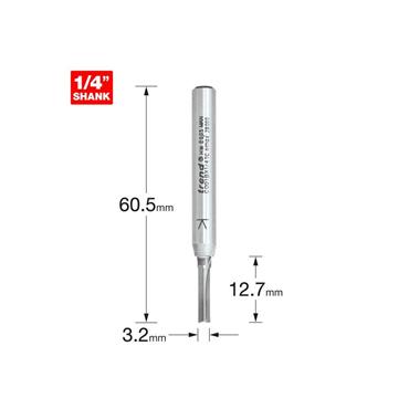 CRAFT PRO CUTTER TWO FLUTE 3.2MM 1/4" SHANK