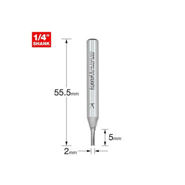 CRAFT PRO CUTTER TWO FLUTE 2MM 1/4" SHANK