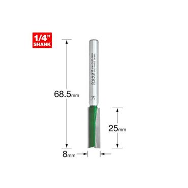 CRAFT PRO CUTTER TWO FLUTE 8.0MM 1/4" SHANK