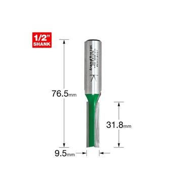 CRAFT PRO CUTTER TWO FLUTE 9.5MM 1/2" SHANK