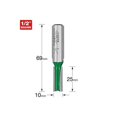 CRAFT PRO CUTTER TWO FLUTE 10MM 1/2" SHANK