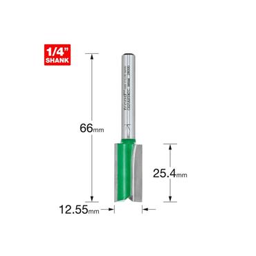 CRAFT PRO CUTTER TWO FLUTE 12.55MMX 1/4" SHANK