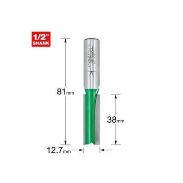 CRAFT PRO CUTTER TWO FLUTE 12.7MMX 1/2" SHANK