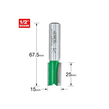 CRAFT PRO CUTTER TWO FLUTE 15MMX 1/2" SHANK