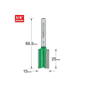 CRAFT PRO CUTTER TWO FLUTE 15MMX 1/4" SHANK
