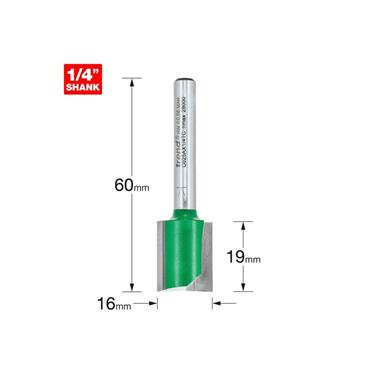 CRAFT PRO CUTTER TWO FLUTE 16MMX 1/4" SHANK