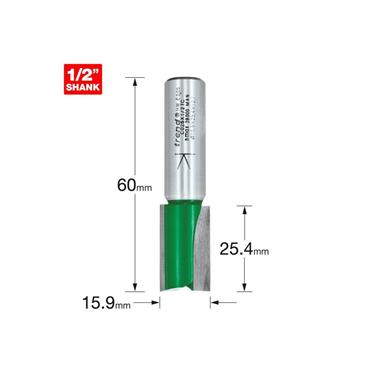 CRAFT PRO CUTTER TWO FLUTE 15.9MMX 1/2" SHANK