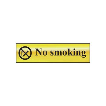 CENTURION NO SMOKING SIGN GOLD200X50MM