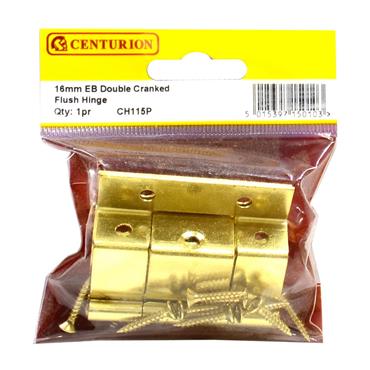 CENTURION CRANKED FLUSH HINGES 16MM DOUBLE EB