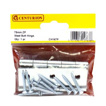 CENTURION ZINC PLATED HINGES 3" (PAIR)