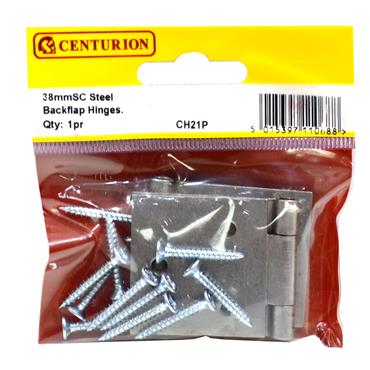 CENTURION STEEL BACKFLAP HINGES  38MM PAIR