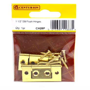 Centurion Flush Hinges 38mm Pair Brass Plated