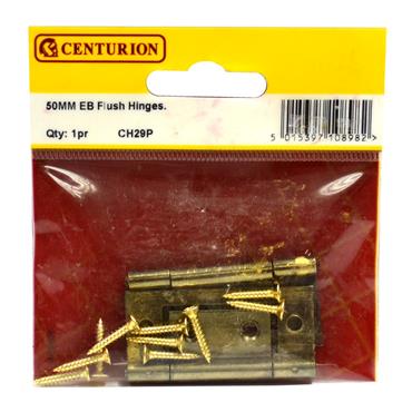 CENTURION FLUSH HINGES 50MM PAIR
