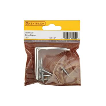 CENTURION CORNER BRACES 100MM (4") ZP pk2