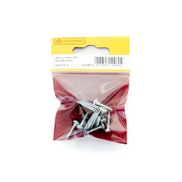 CENTURION STEEL BRACKETS 19x19MM ZP PK 4