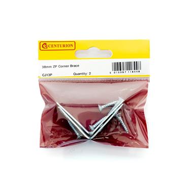 CENTURION CORNER BRACES 38MM (1 1/2") ZP PK2