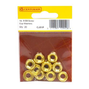 CENTURION PKT NO8 BRASS SCREW CUPS   (20)