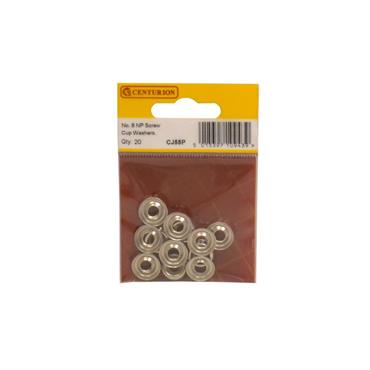 SCREW CUP WASHERS NO.8 NP PK20