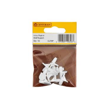 CENTURION PUSH-IN SHELF SUPPORT WHITE (PK. 10)