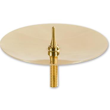 CANDLE DISH 73MM & SPIKE 10MM BRASS