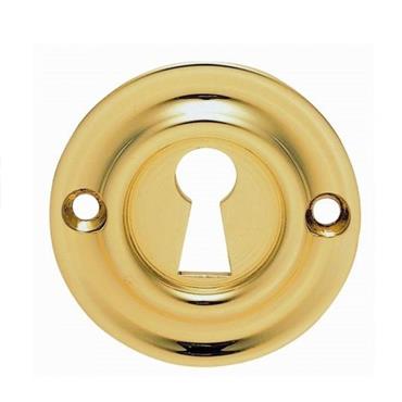 Carlisle Brass AQ41 Victorian Round Keyhole Escutcheon ? 42mm Polished Brass
