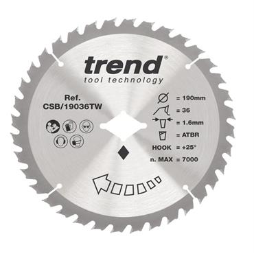 CRAFT PRO SAW BLADE 190 x 36T x DIAMOND BORE