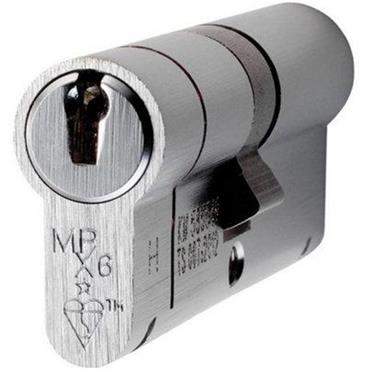 Eurospec MPX6 CYX712100SC/BP 6-Pin Euro Double Cylinder Lock ? 100mm (50/50) Satin Chrome Keyed to D