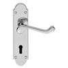 Carlisle Brass Oakley DL168CP/BP Lever Lock Door Handles on Backplate ? Polished Chrome 170 ? 42mm P