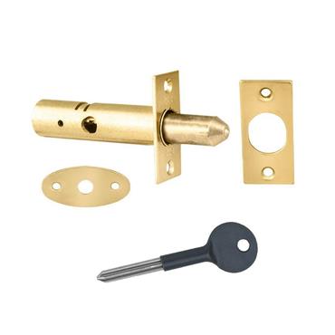 Carlisle Brass Eurospec DSBEB/BP Door Security Bolt Pack ? 2 ? 60mm Electro Brass Bolts & 1 Key