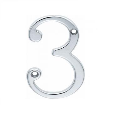 CARLISLE BRASS NUMERAL NO. 3 CHROME 75MM