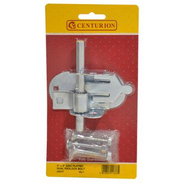 CENTURION PADLOCK BOLT OVAL ZP 4" x 2"