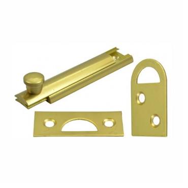 SOLID BRASS FLAT CUPBOARD BOLT 63MM (2 1/2 ") PB