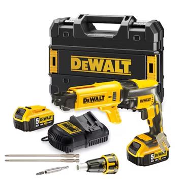 DEWALT AUTOFEED SCREWDRIVER 18V 2X5AH BATT+CHARGER